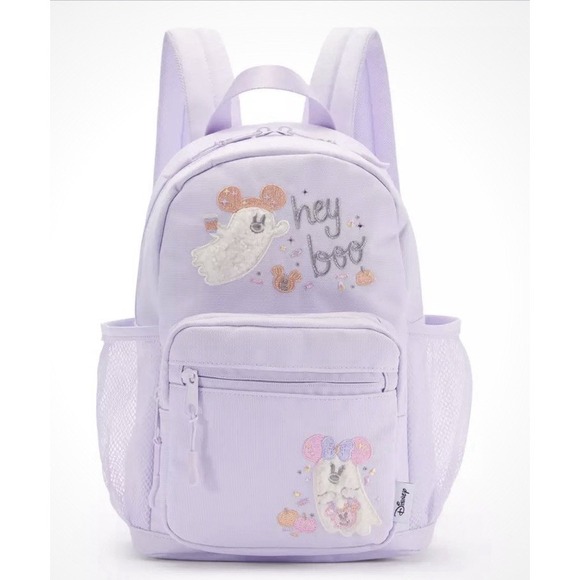Disney Handbags - 2026 Disney Parks Halloween Minnie Ghost Hey Boo Pastel Purple Mini Backpack NWT
